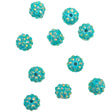 Turquoise AB Rhinestone and Resin Faceted 12mm Beads - 10pc