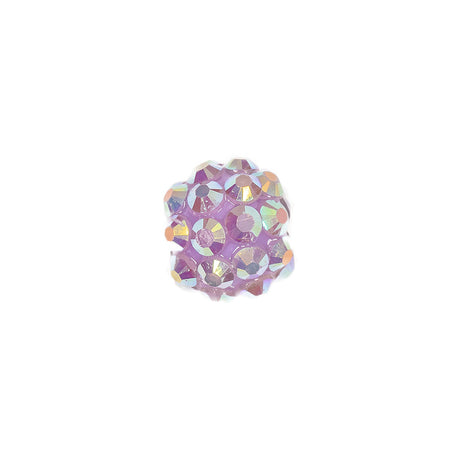 Purple AB Rhinestone and Resin Faceted 12mm Beads - 10pc