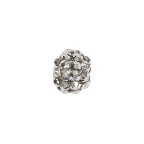 Silver AB Rhinestone and Resin Faceted 12mm Beads - 10pc