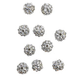 Silver AB Rhinestone and Resin Faceted 12mm Beads - 10pc