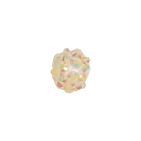White AB Rhinestone and Resin Faceted 12mm Beads - 10pc