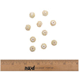 White AB Rhinestone and Resin Faceted 12mm Beads - 10pc