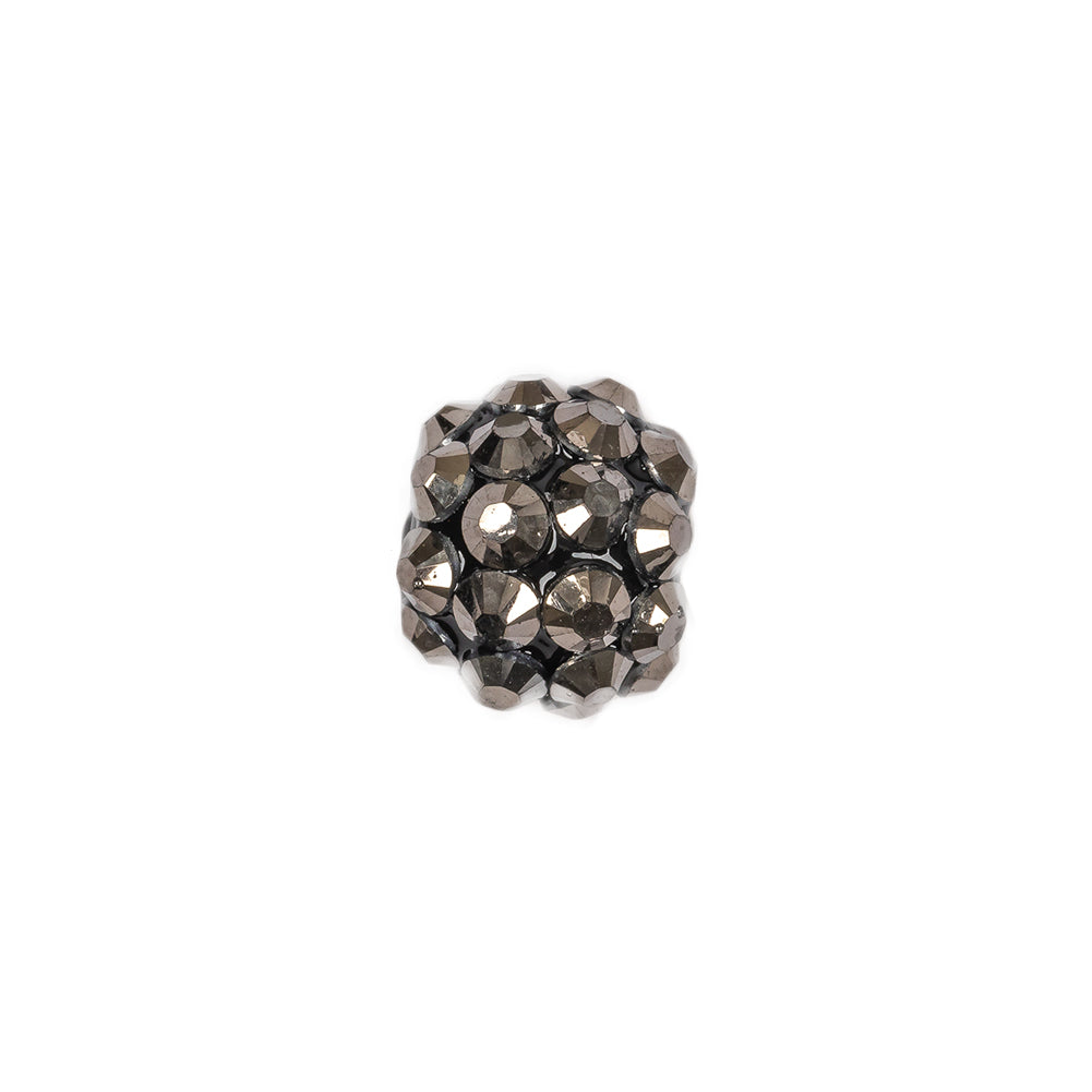 Gunmetal Rhinestone and Resin Faceted 12mm Beads - 10pc