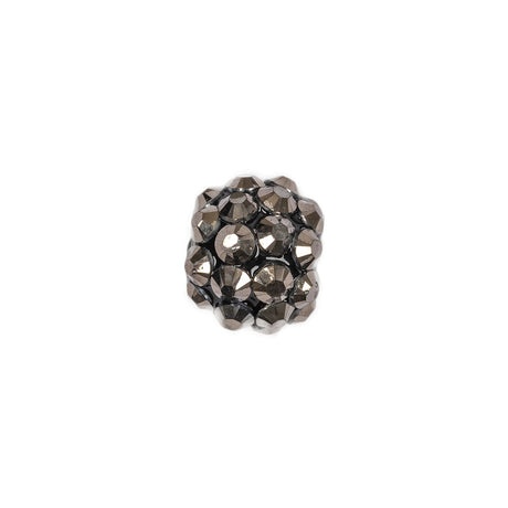 Gunmetal Rhinestone and Resin Faceted 12mm Beads - 10pc
