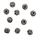 Gunmetal Rhinestone and Resin Faceted 12mm Beads - 10pc