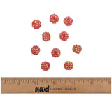 Red AB Rhinestone and Resin Faceted 14mm Beads - 10pc