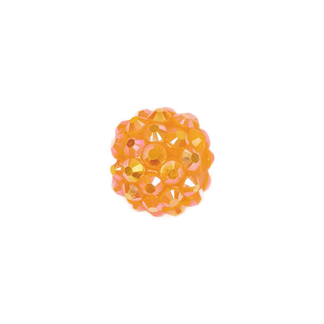 Orange AB Rhinestone and Resin Faceted 14mm Beads - 10pc