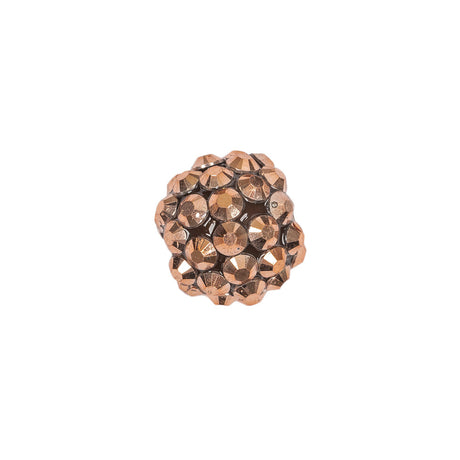 Copper Rhinestone and Resin Faceted 14mm Beads - 10pc