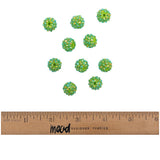 Green AB Rhinestone and Resin Faceted 14mm Beads - 10pc