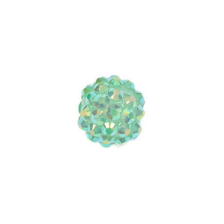 Aqua AB Rhinestone and Resin Faceted 14mm Beads - 10pc