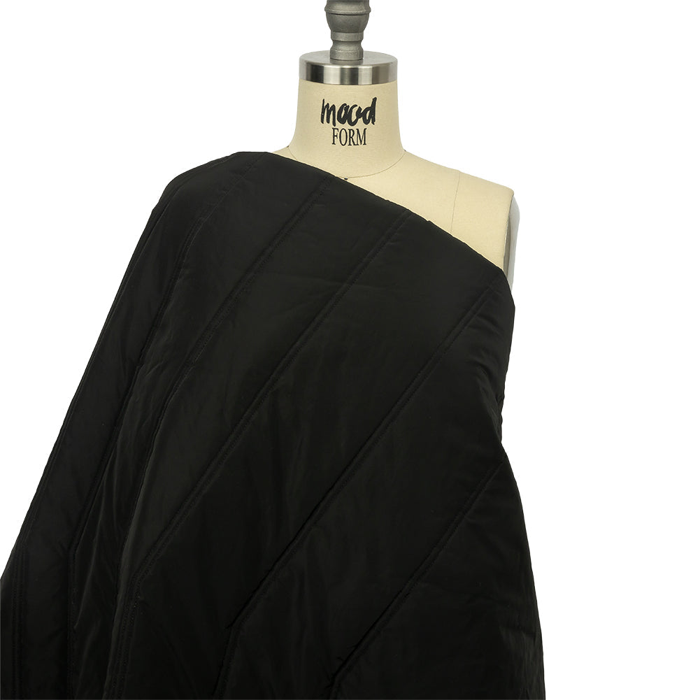 Black Zig Zag Polyester Quilted Coating