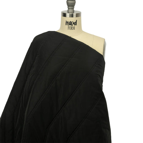 Black Zig Zag Polyester Quilted Coating