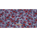 Heathered Purple, Indigo and Pink Floral Stretch Rayon Jersey