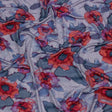Heathered Purple, Indigo and Pink Floral Stretch Rayon Jersey