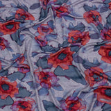 Heathered Purple, Indigo and Pink Floral Stretch Rayon Jersey