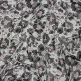 White, Gray and Pink Abstracted Floral Stretch Rayon Jersey