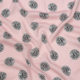 Donna Karan Pink, Black and White Logo Tokens Crepe de Chine