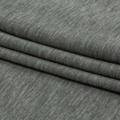Heathered Gray Lightweight Stretch Recycled Polyester French Terry