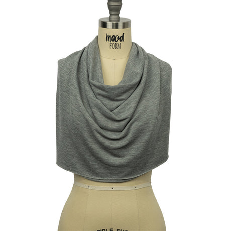 Heathered Gray Lightweight Stretch Recycled Polyester French Terry