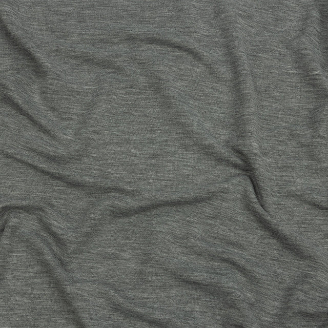 Heathered Gray Lightweight Stretch Recycled Polyester French Terry