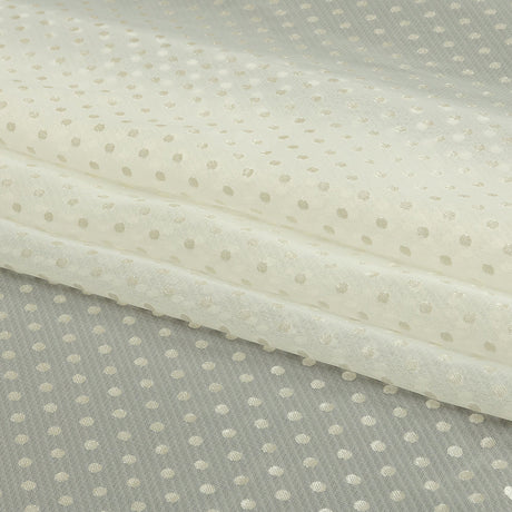 Famous Australian Designer Lead Crystal Embroidered Dots and Diagonal Striped Polyester and Viscose Chiffon