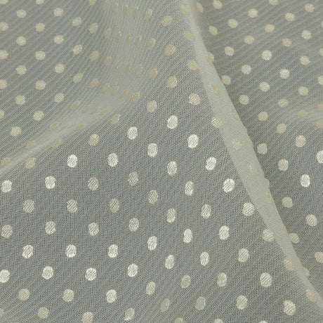 Famous Australian Designer Lead Crystal Embroidered Dots and Diagonal Striped Polyester and Viscose Chiffon