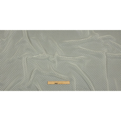 Famous Australian Designer Lead Crystal Embroidered Dots and Diagonal Striped Polyester and Viscose Chiffon