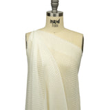 Famous Australian Designer Lead Crystal Embroidered Dots and Diagonal Striped Polyester and Viscose Chiffon