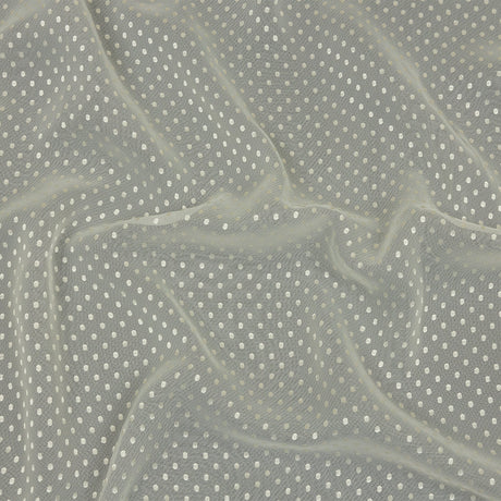 Famous Australian Designer Lead Crystal Embroidered Dots and Diagonal Striped Polyester and Viscose Chiffon