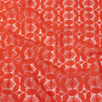 Famous Australian Designer Hot Coral Geometric Floral Cotton and Nylon Crochet Lace