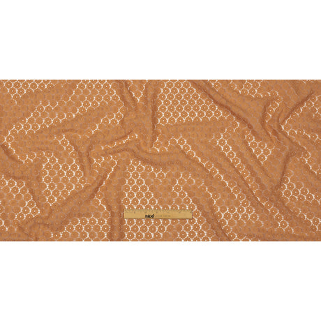 Famous Australian Designer Tan Floral Cotton Blend Re-Embroidered Lace