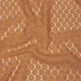 Famous Australian Designer Tan Floral Cotton Blend Re-Embroidered Lace