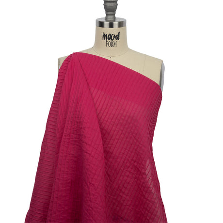 Famous Australian Designer Hot Pink Pintucked Cotton Lawn