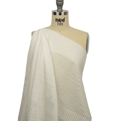 Famous Australian Designer White Pintucked Cotton Lawn