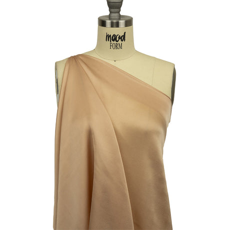 Famous Australian Designer Nude Satin-Faced Silk Chiffon