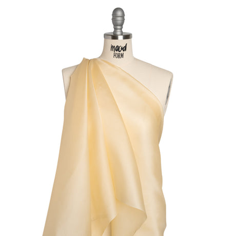 Silk Satin-Faced Organza - Cream - Famous Australian Designer Deadstock