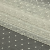 Famous Australian Designer Pearl Flocked Polka Dots Point D'esprit