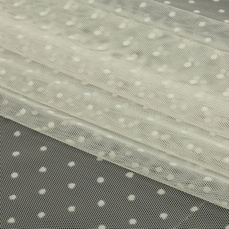 Famous Australian Designer Pearl Flocked Polka Dots Point D'esprit