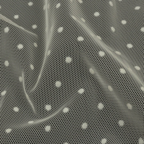 Famous Australian Designer Pearl Flocked Polka Dots Point D'esprit