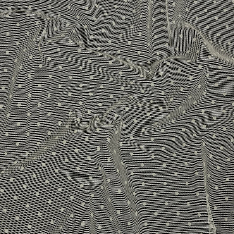 Famous Australian Designer Pearl Flocked Polka Dots Point D'esprit