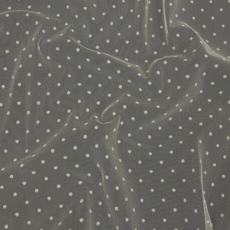 Famous Australian Designer Pearl Flocked Polka Dots Point D'esprit