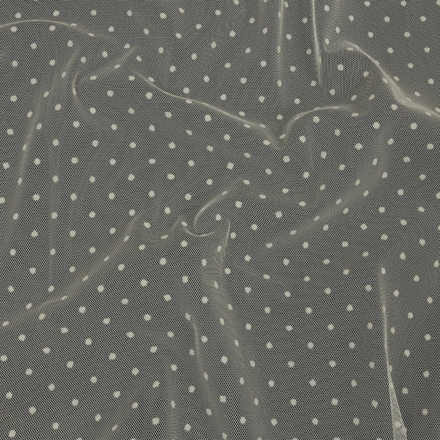 Famous Australian Designer Pearl Flocked Polka Dots Point D'esprit