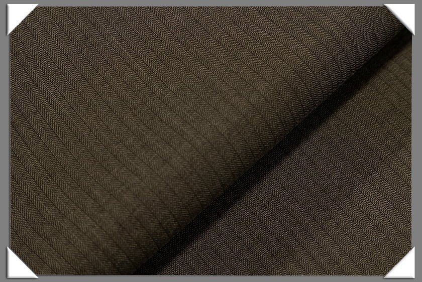 Brown Vegan Herringbone Polyester Fabric - Herringbone, Brown, 60" Width (1 Yard)
