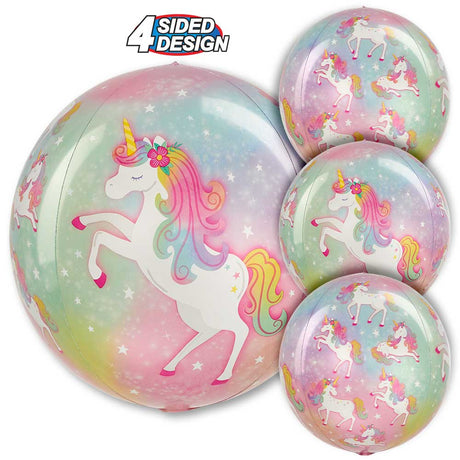 Foil Balloon Enchanted Unicorn Orbz