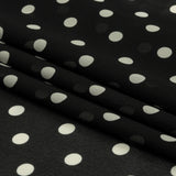 Famous Australian Designer Black and White Polka Dots Polyester Georgette