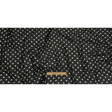 Famous Australian Designer Black and White Polka Dots Polyester Georgette