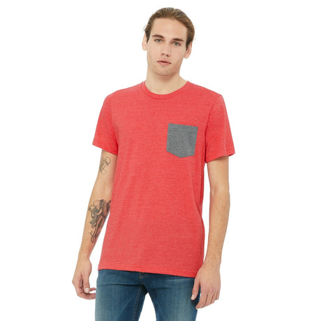 BELLA + CANVAS® Camiseta de manga corta con cuello redondo y bolsillo de jersey - 3021