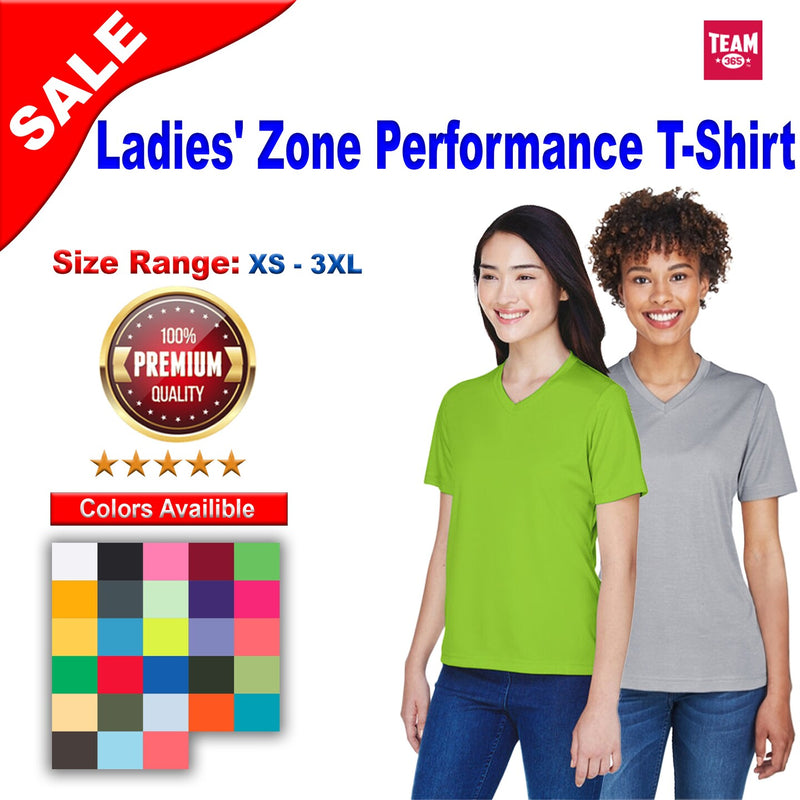 Team 365® Ladies Zone Performance V-Neck Short Sleeve T-Shirt