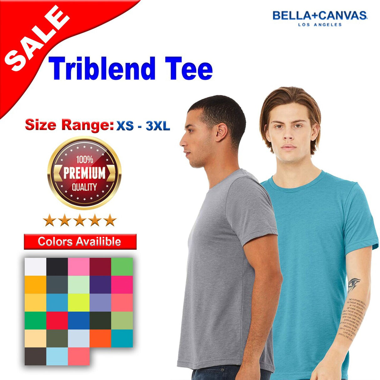 BELLA + CANVAS® Triblend Crewneck Short Sleeve Tee
