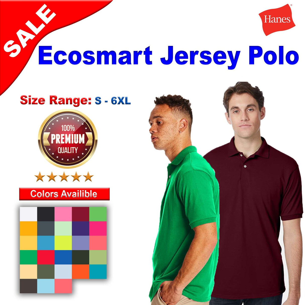 Hanes® Ecosmart Jersey Polo